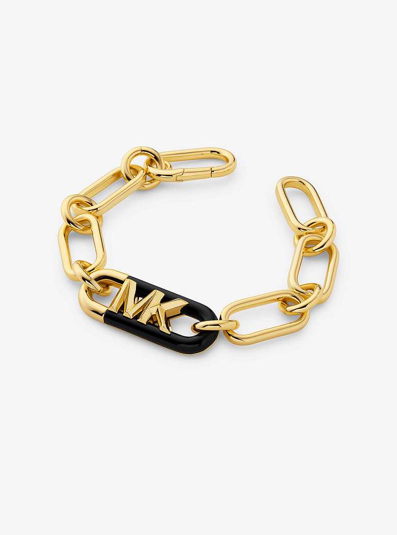 Michaelkors Precious Metal-Plated Brass and Acetate Empire Logo Douradas | SN-MK27724