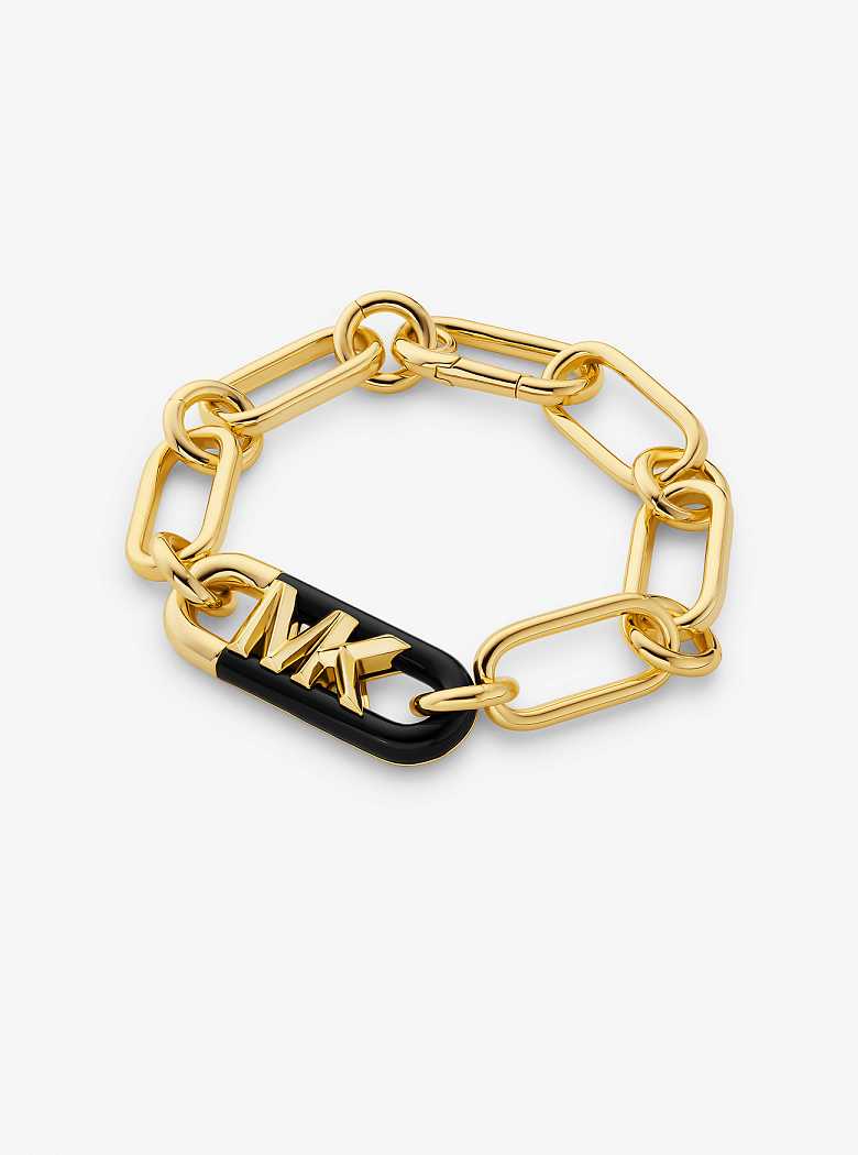 Michaelkors Precious Metal-Plated Brass and Acetate Empire Logo Douradas | SN-MK27724