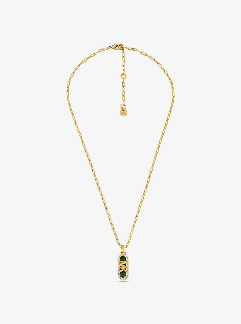 Michaelkors Precious Metal-Plated Brass and Acetate Pavé Empire Logo Douradas | SN-MK27818