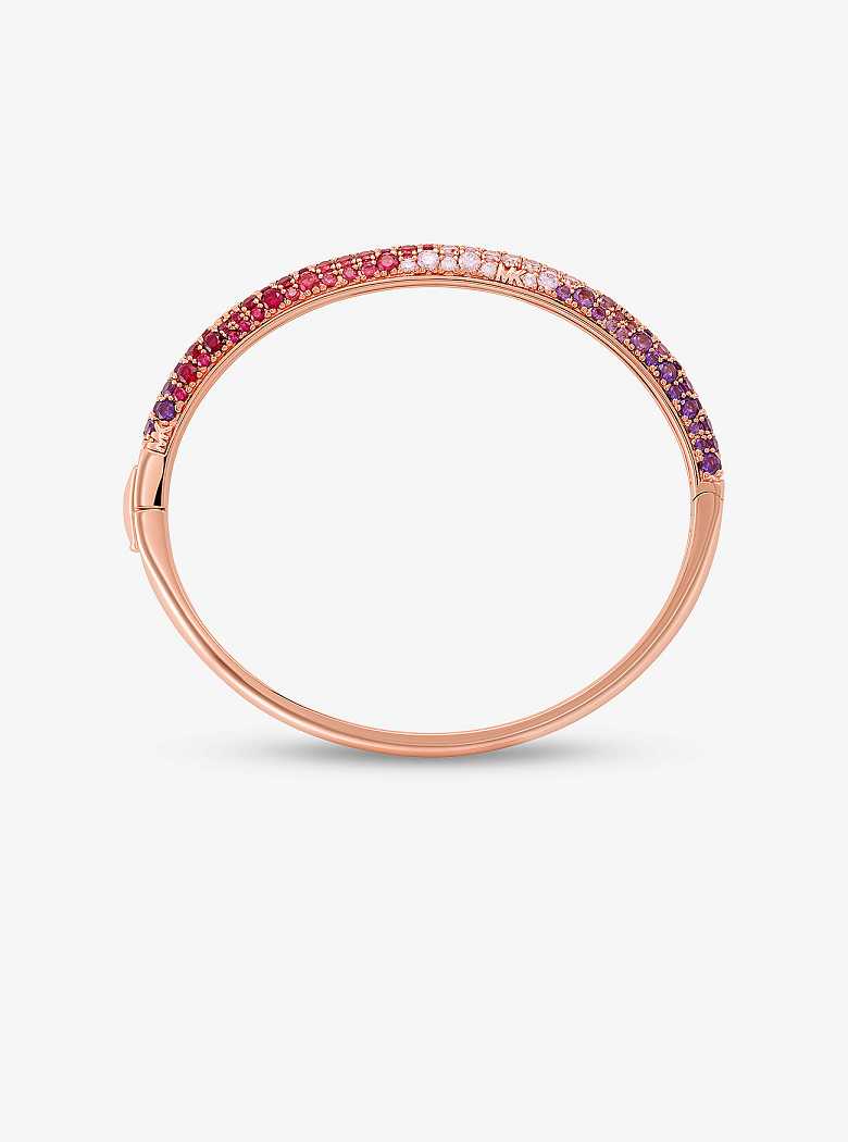 Michaelkors Precious Metal-Plated Sterling Silver Ombré Pavé Rosa Douradas | SN-MK27721