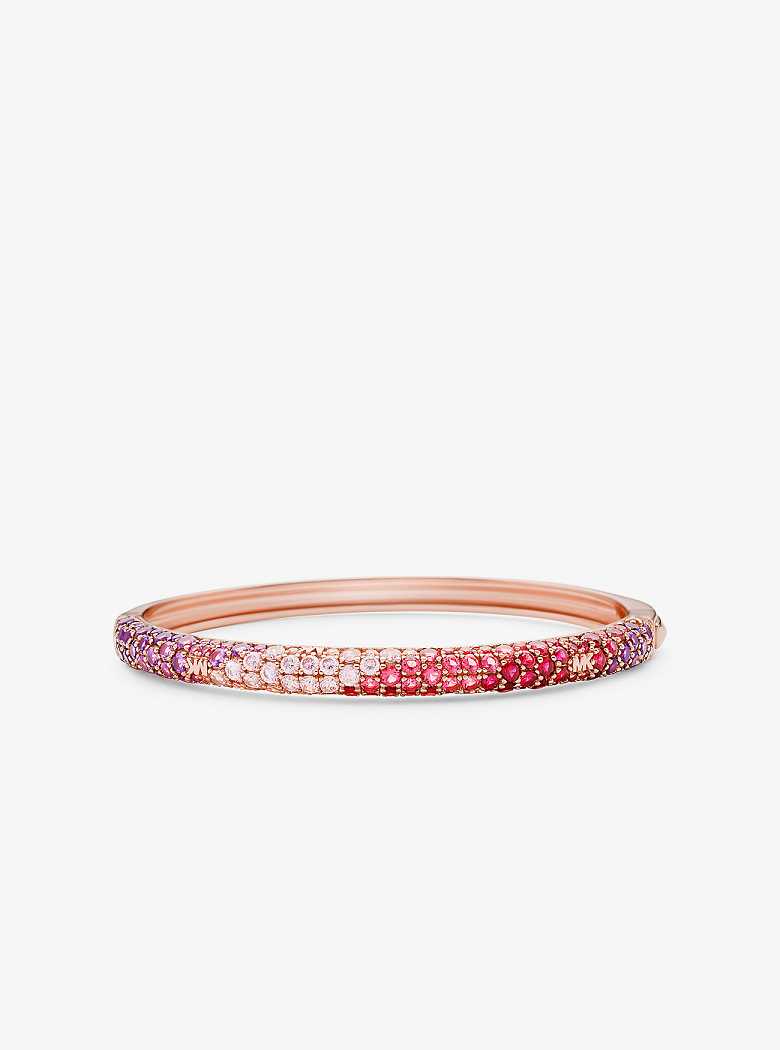 Michaelkors Precious Metal-Plated Sterling Silver Ombré Pavé Rosa Douradas | SN-MK27721