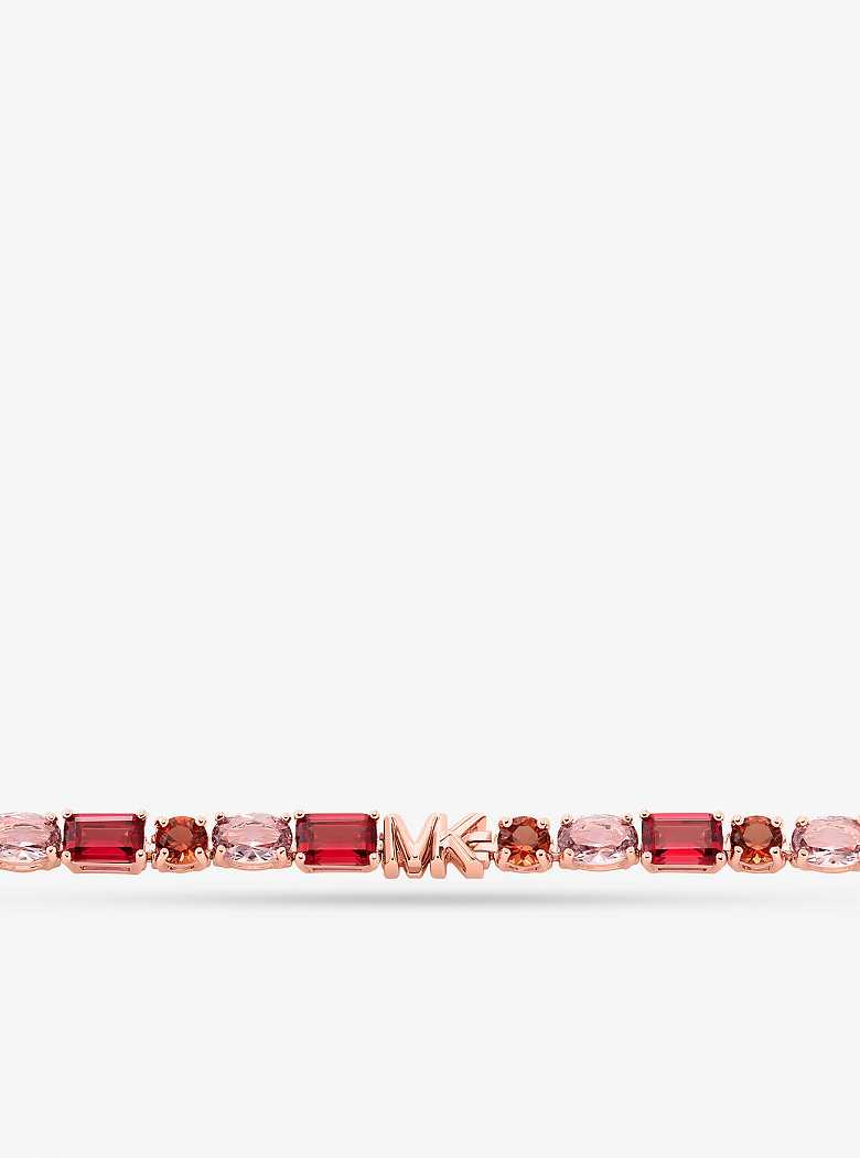 Michaelkors Precious Metal-Plated Sterling Silver and Nanogem Tennis Rosa Douradas | SN-MK27749