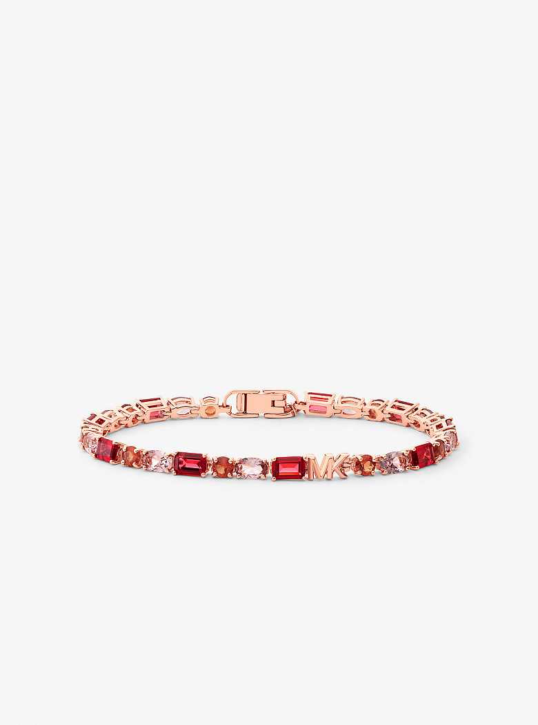 Michaelkors Precious Metal-Plated Sterling Silver and Nanogem Tennis Rosa Douradas | SN-MK27749