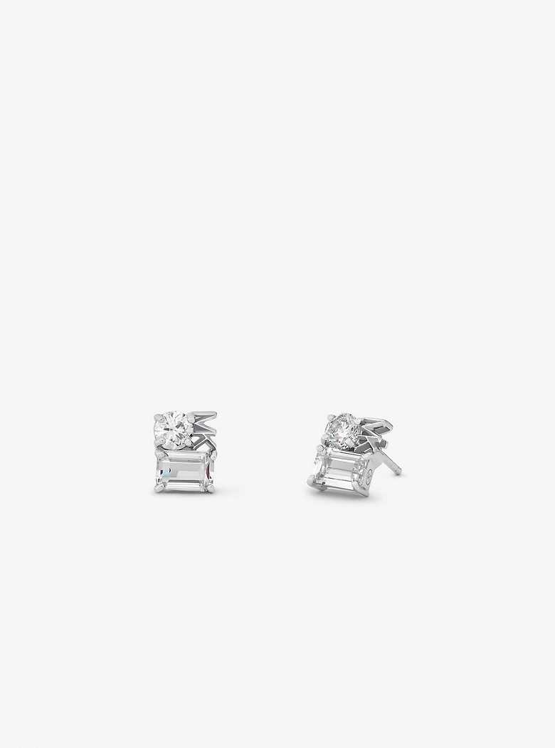 Michaelkors Precious Metal-Plated Sterling Silver Logo Stud Prateadas | SN-MK27752