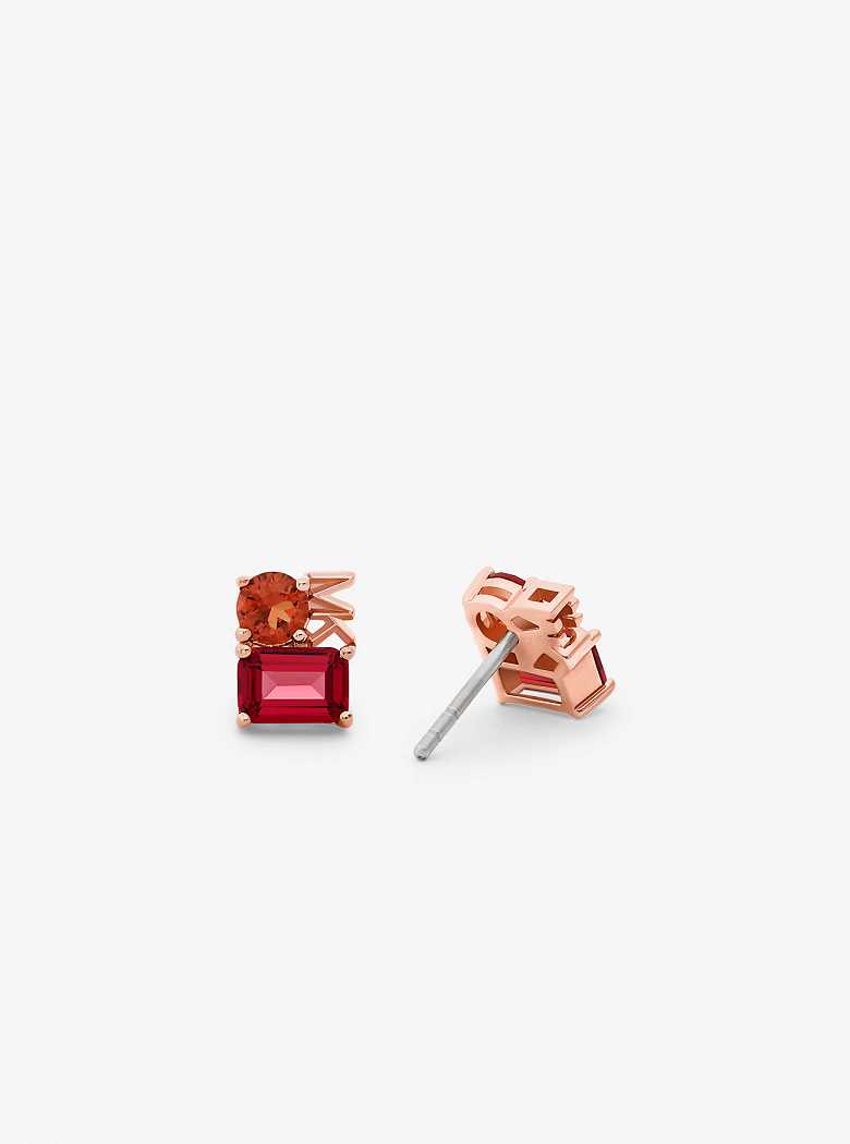 Michaelkors Precious Metal-Plated Sterling Silver and Nanogem Stud Rosa Douradas | SN-MK27754