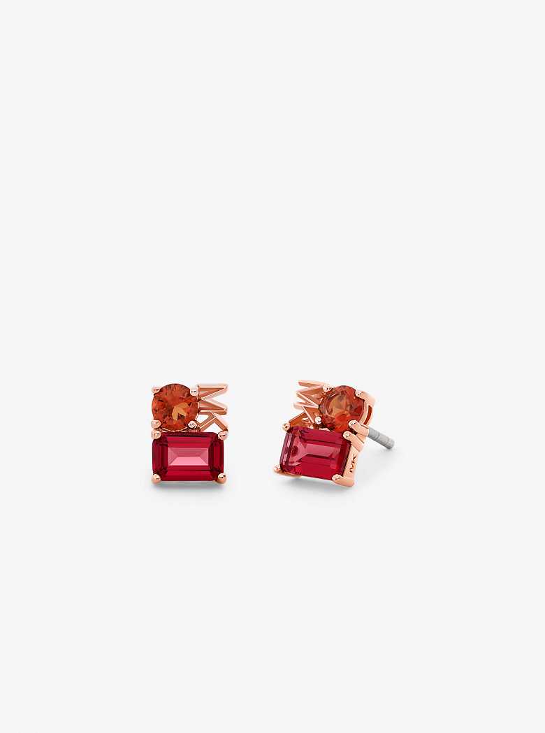 Michaelkors Precious Metal-Plated Sterling Silver and Nanogem Stud Rosa Douradas | SN-MK27754