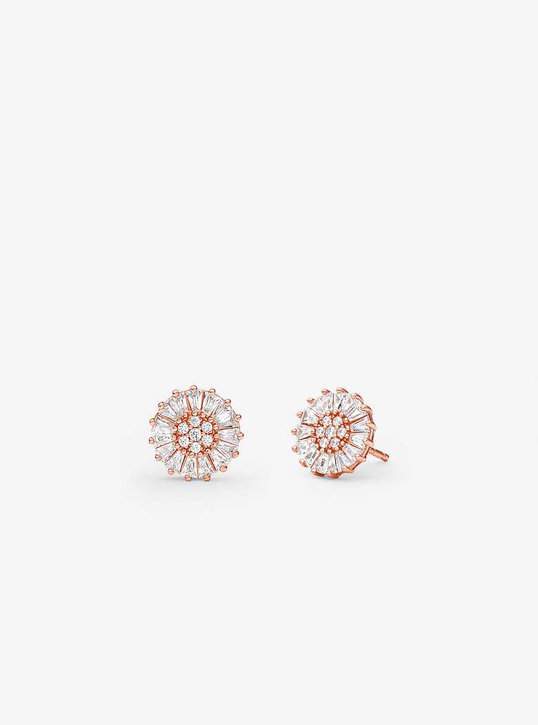 Michaelkors Precious Metal-Plated Sterling Silver Pavé Stud Rosa Douradas | SN-MK27768