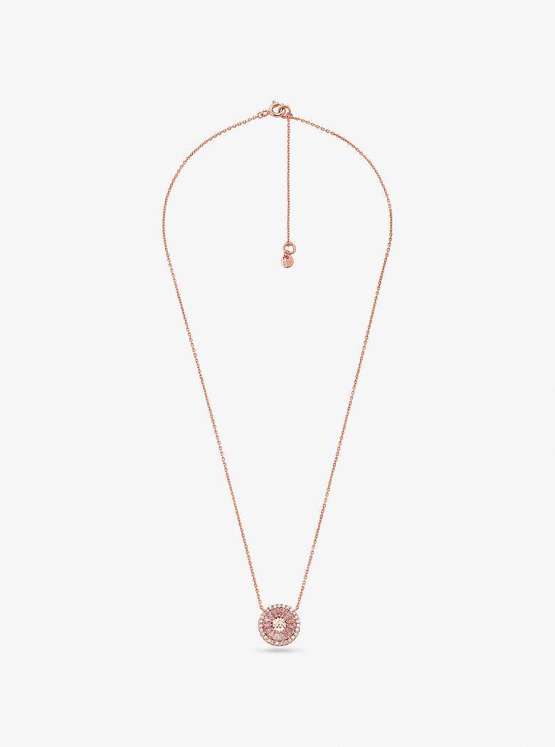 Michaelkors Precious Metal-Plated Sterling Silver Pavé Halo Rosa Douradas | SN-MK27789