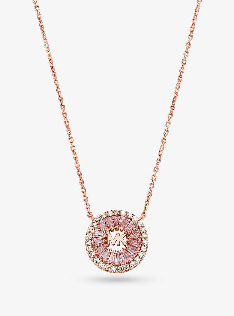 Michaelkors Precious Metal-Plated Sterling Silver Pavé Halo Rosa Douradas | SN-MK27789