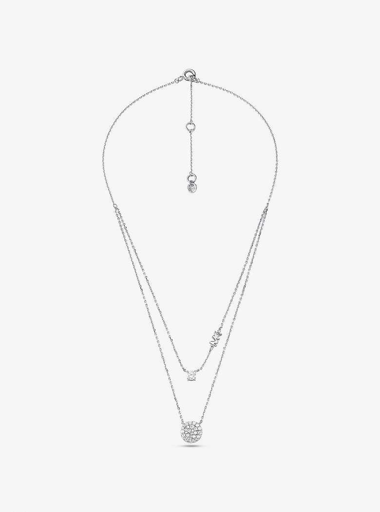 Michaelkors Precious Metal-Plated Sterling Silver Pavé Disc Layering Prateadas | SN-MK27807