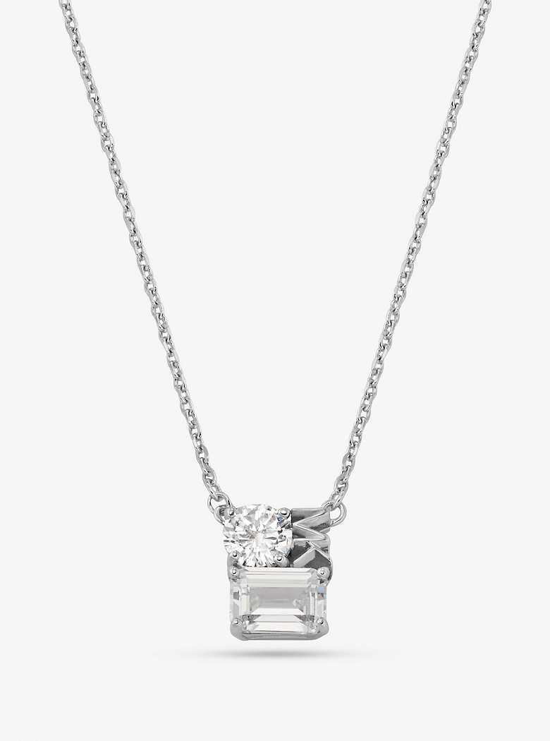 Michaelkors Precious Metal-Plated Sterling Silver Pavé Logo Prateadas | SN-MK27808