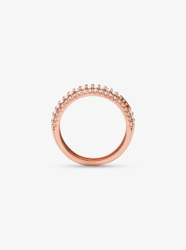 Michaelkors Precious Metal-Plated Sterling Silver Pavé Rosa Douradas | SN-MK27832