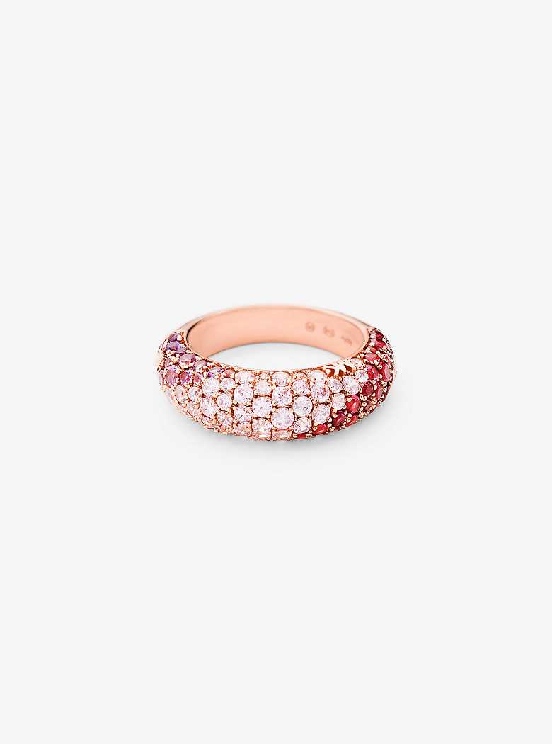Michaelkors Precious Metal-Plated Sterling Silver Ombré Pavé Rosa Douradas | SN-MK27833