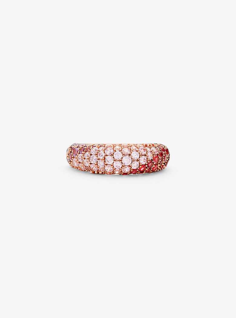 Michaelkors Precious Metal-Plated Sterling Silver Ombré Pavé Rosa Douradas | SN-MK27833