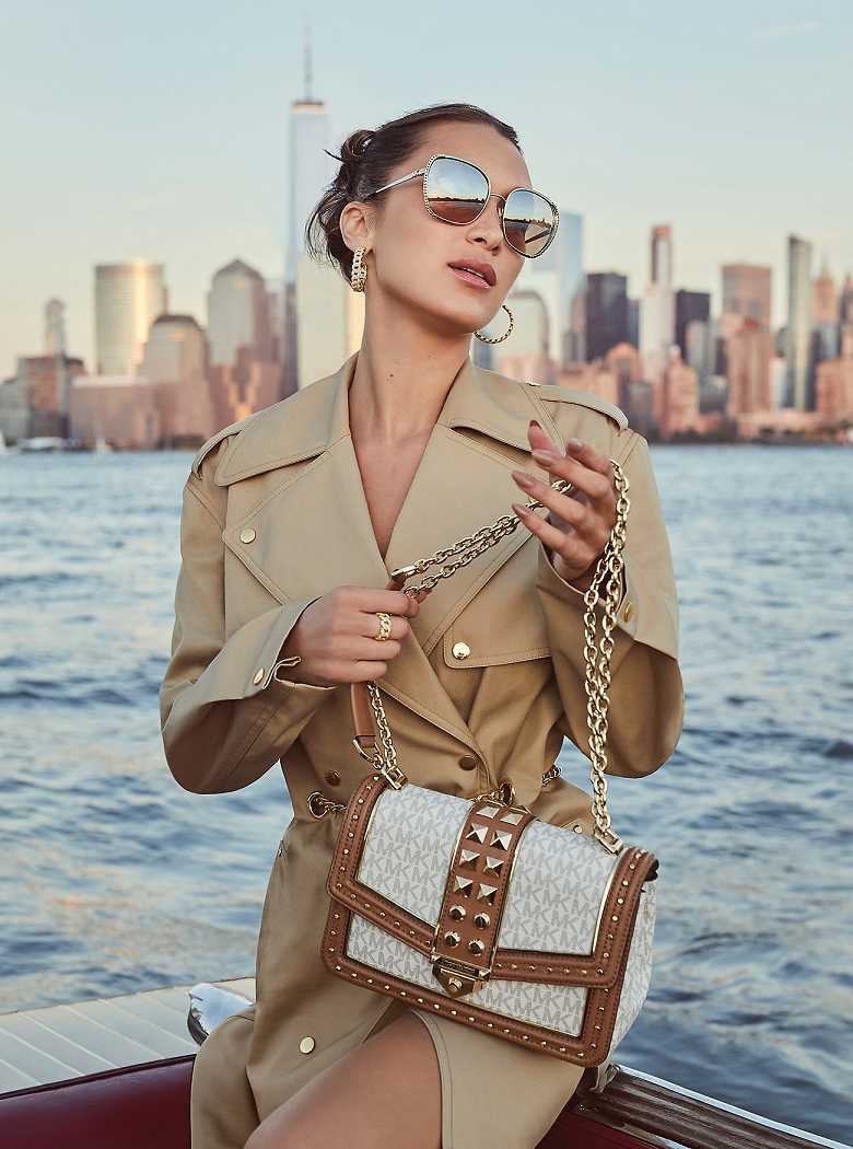 Michaelkors Precious Metal-Plated Sterling Silver Pavé Curb Link Douradas | SN-MK27844