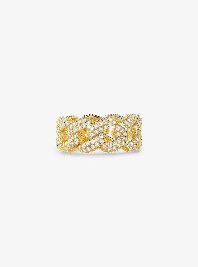 Michaelkors Precious Metal-Plated Sterling Silver Pavé Curb Link Douradas | SN-MK27844