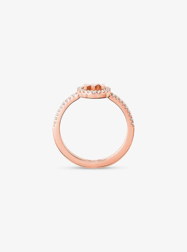 Michaelkors Precious Metal Plated Sterling-Silver Logo Rosa Douradas | SN-MK27838