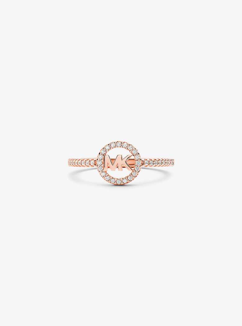 Michaelkors Precious Metal Plated Sterling-Silver Logo Rosa Douradas | SN-MK27838