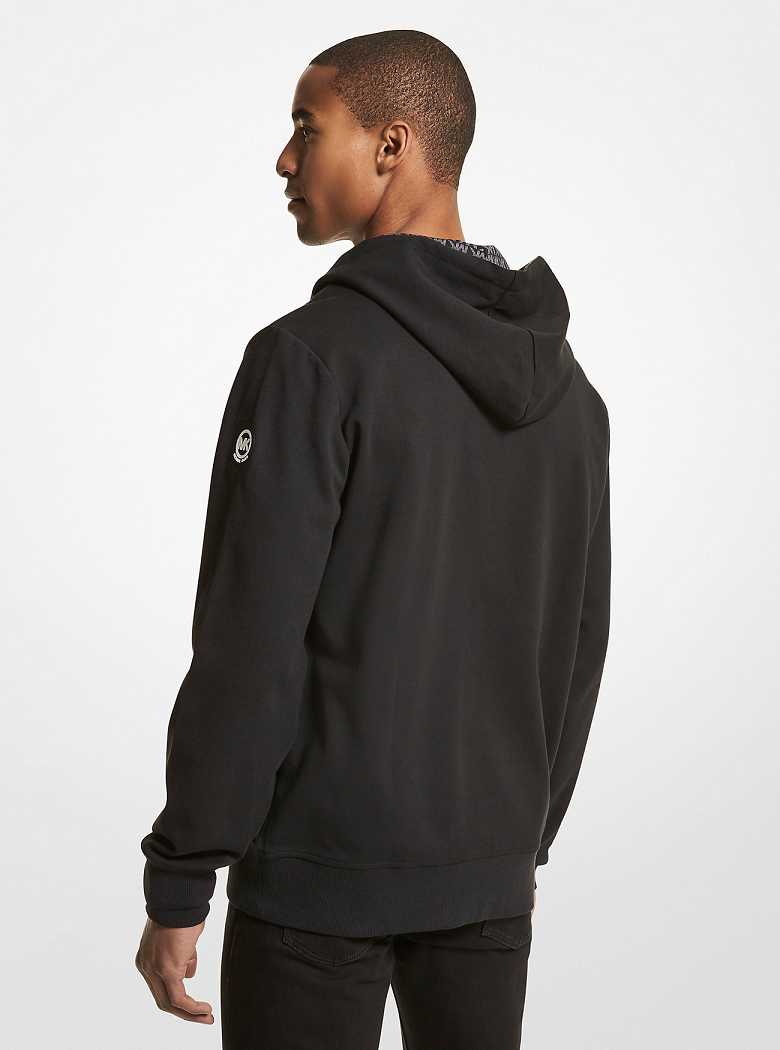Michaelkors Reversible Logo Cotton Blend Zip-Up Pretas | SN-MK27969
