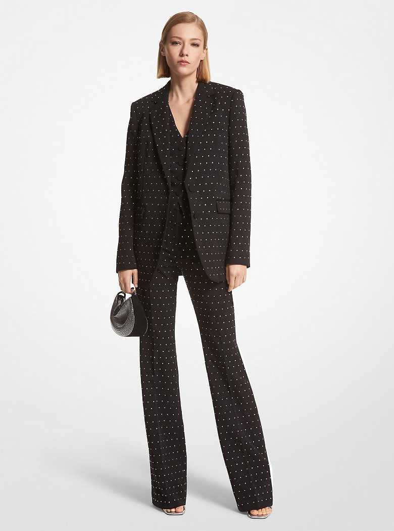 Michaelkors Rhinestud Stretch Crepe Pretas | SN-MK26643