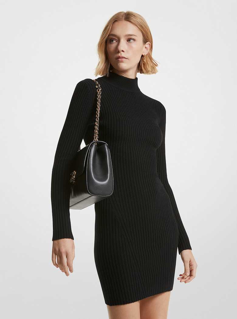 Michaelkors Ribbed Merino Wool Blend Pretas | SN-MK26733