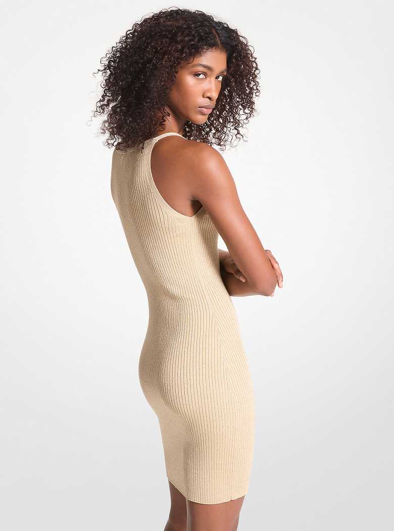 Michaelkors Ribbed Metallic Stretch Knit Tank Douradas | SN-MK26684