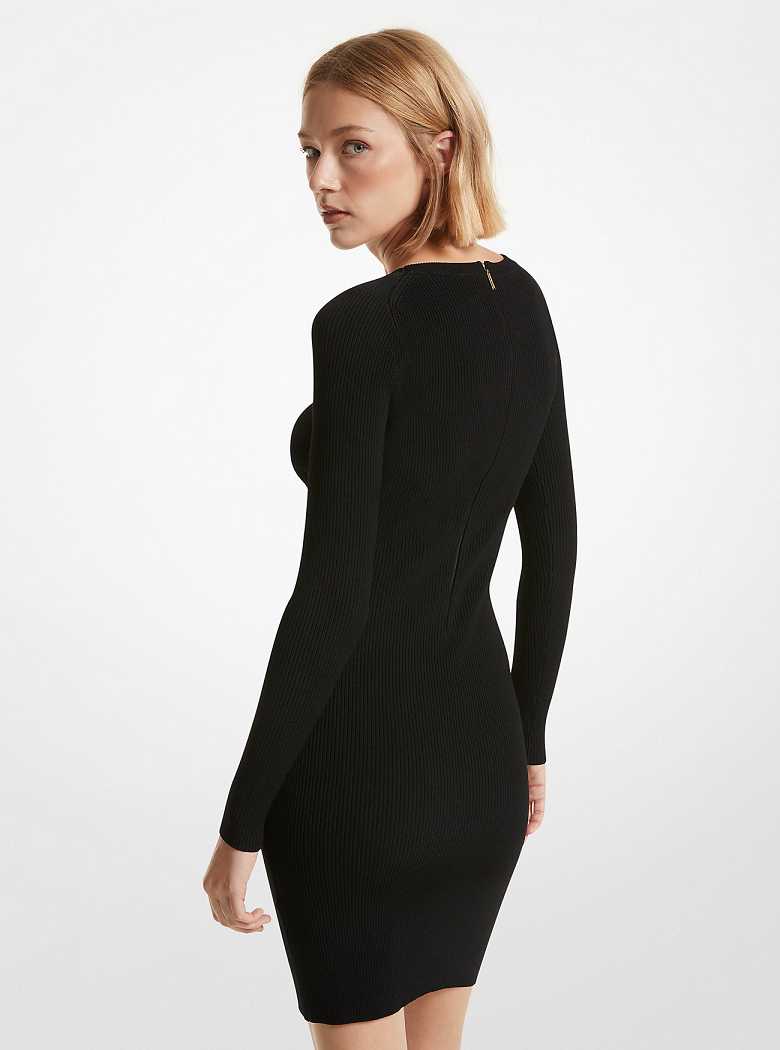 Michaelkors Ribbed Stretch Knit Cutout Pretas | SN-MK26744