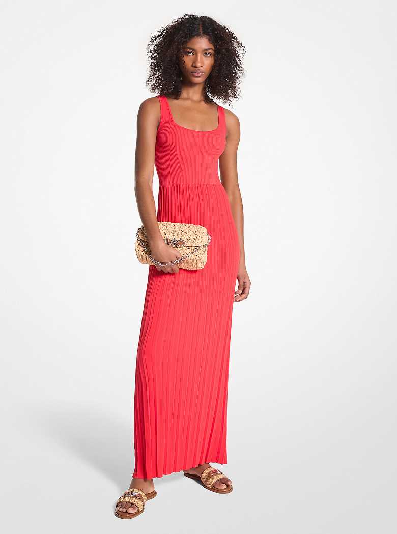 Michaelkors Ribbed Stretch Knit Maxi Coral | SN-MK26714