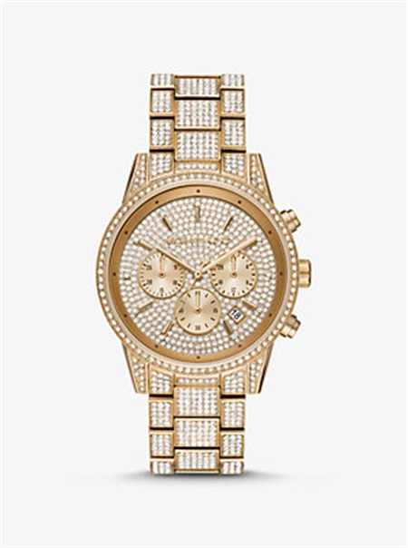 Michaelkors Ritz Pavé Gold-Tone Watch Douradas | SN-MK28425