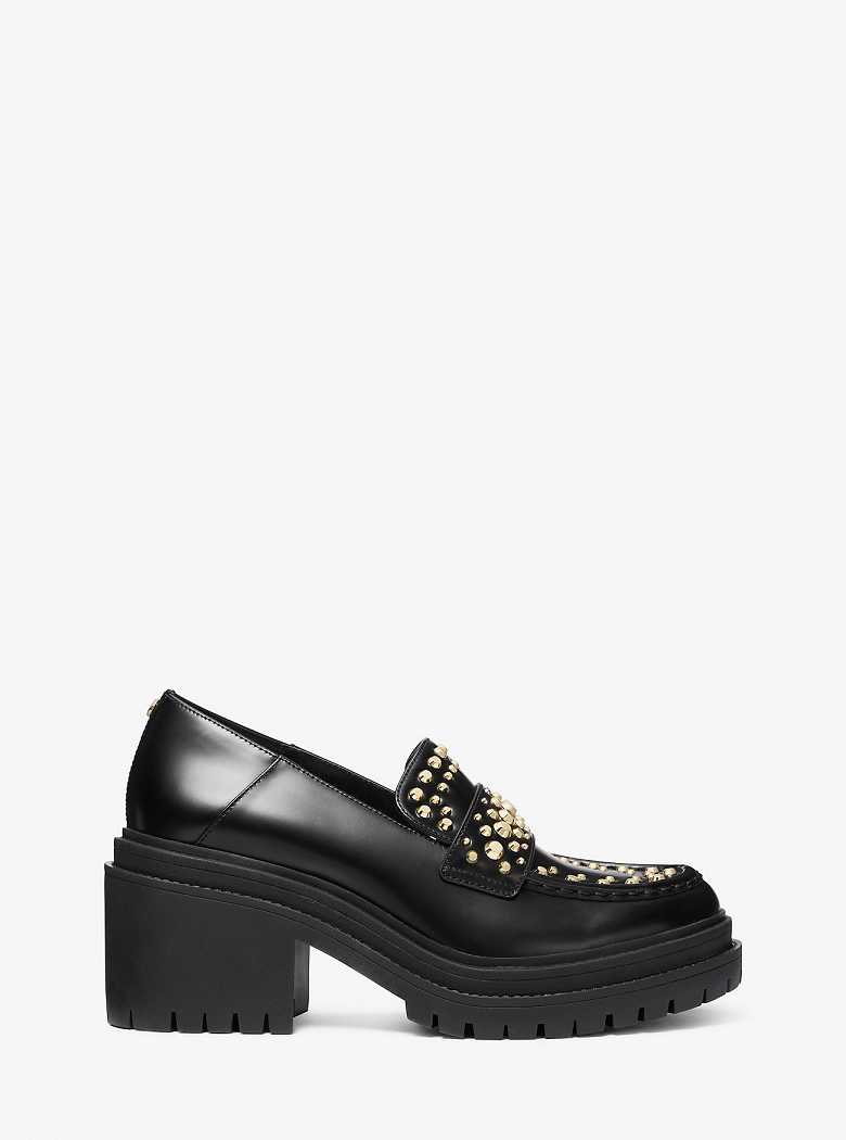 Michaelkors Rocco Astor Studded Leather Pretas | SN-MK27653