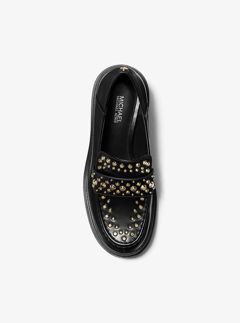 Michaelkors Rocco Astor Studded Leather Pretas | SN-MK27653