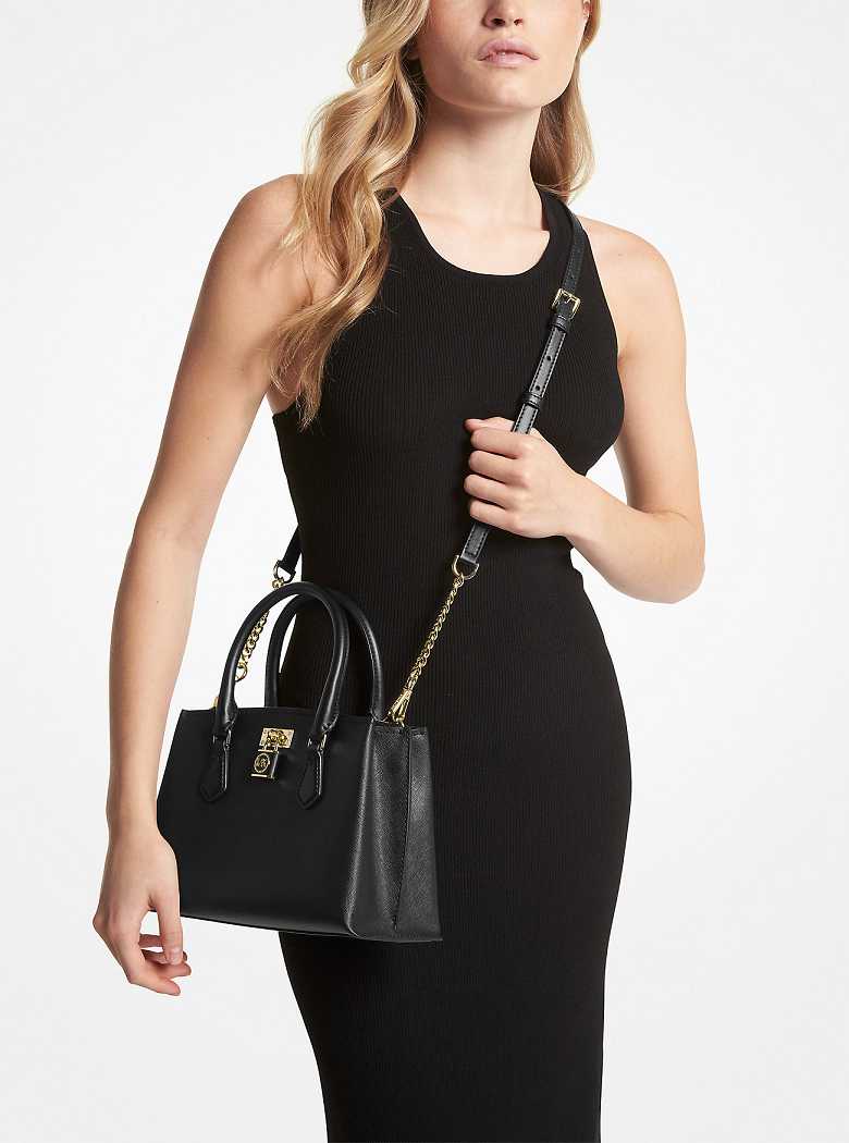 Michaelkors Ruby Small Saffiano Leather Pretas | SN-MK27380