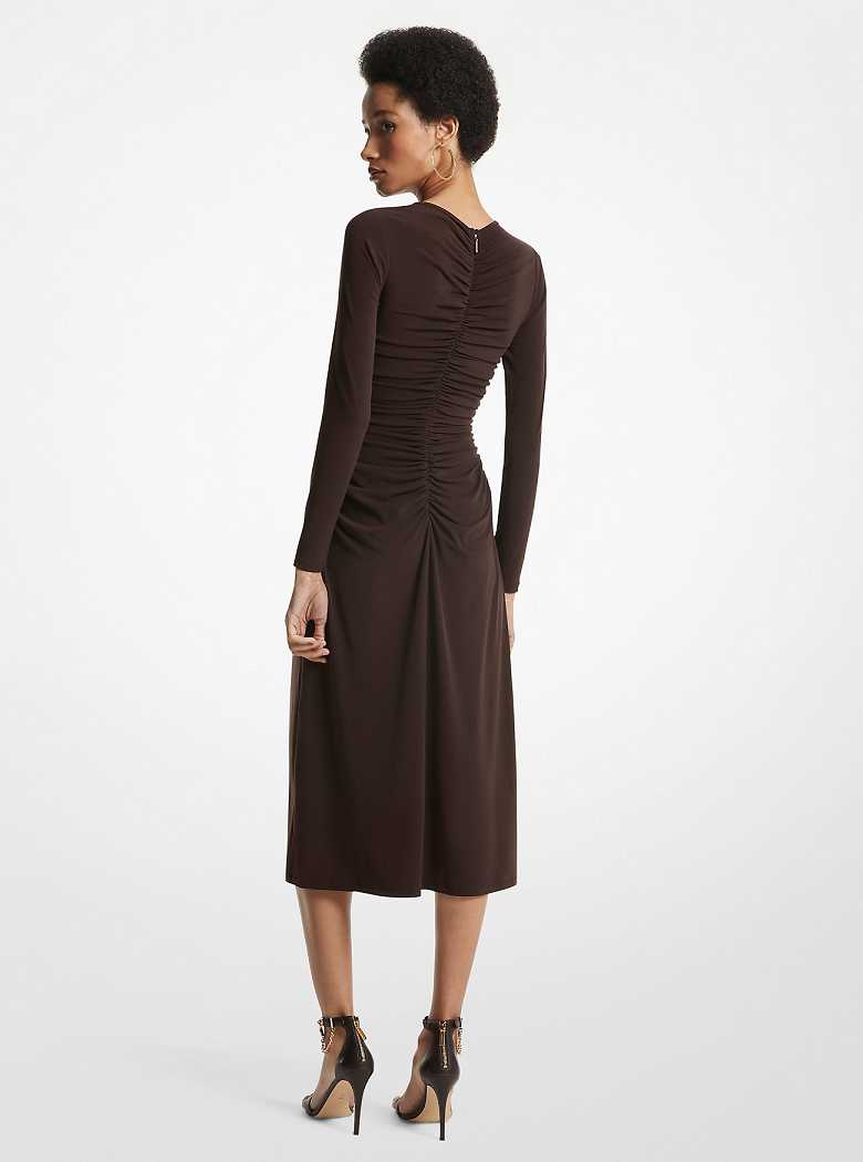 Michaelkors Ruched Matte Jersey Chocolate | SN-MK26702