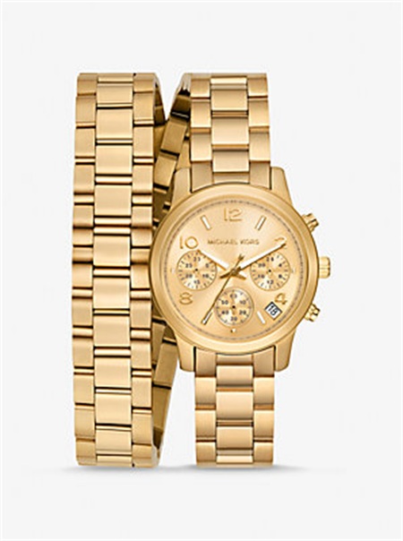 Michaelkors Runway Gold-Tone Wrap Watch Douradas | SN-MK28424