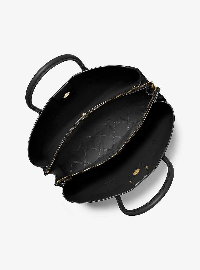 Michaelkors Ruthie Large Pebbled Leather Pretas | SN-MK27280