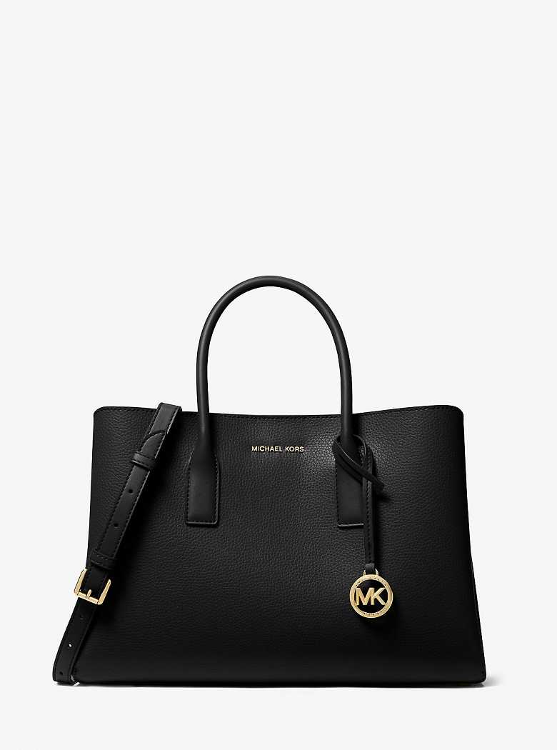 Michaelkors Ruthie Large Pebbled Leather Pretas | SN-MK27280