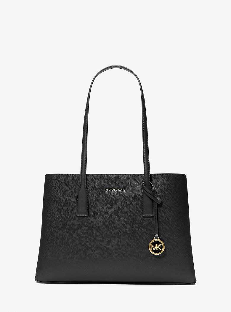 Michaelkors Ruthie Medium Pebbled Leather Pretas | SN-MK26780