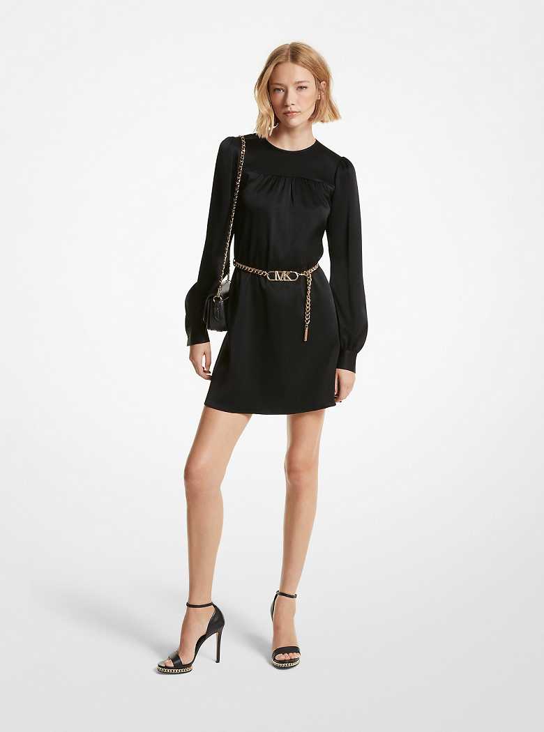 Michaelkors Satin Belted Mini Pretas | SN-MK26740