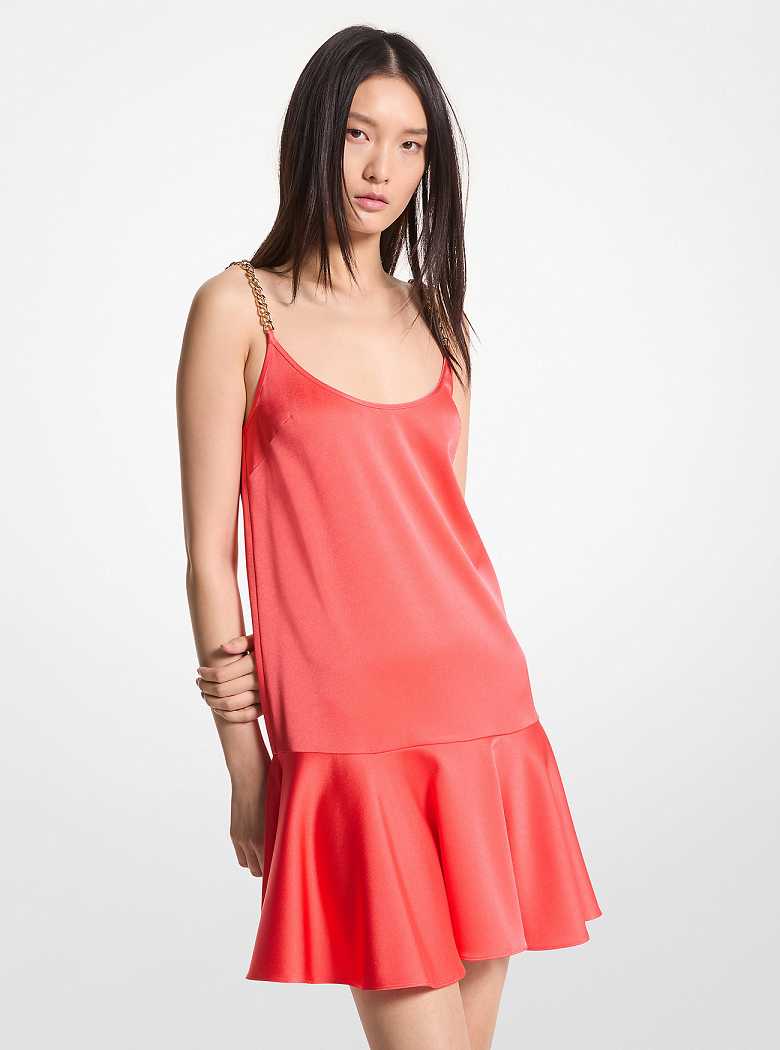 Michaelkors Satin Chain Tank Coral | SN-MK26680