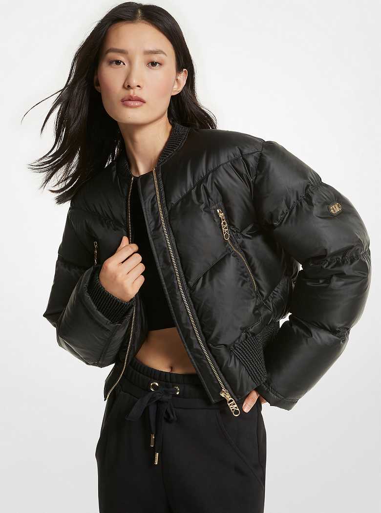 Michaelkors Satin Ciré Quilted Pretas | SN-MK26613