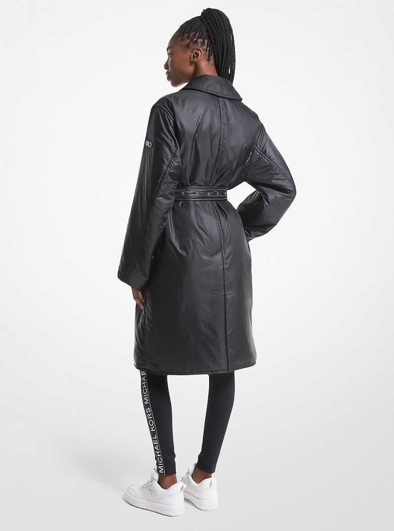 Michaelkors Satin Ciré Trench Pretas | SN-MK26594