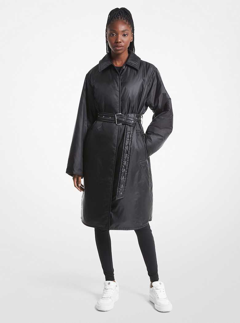Michaelkors Satin Ciré Trench Pretas | SN-MK26594