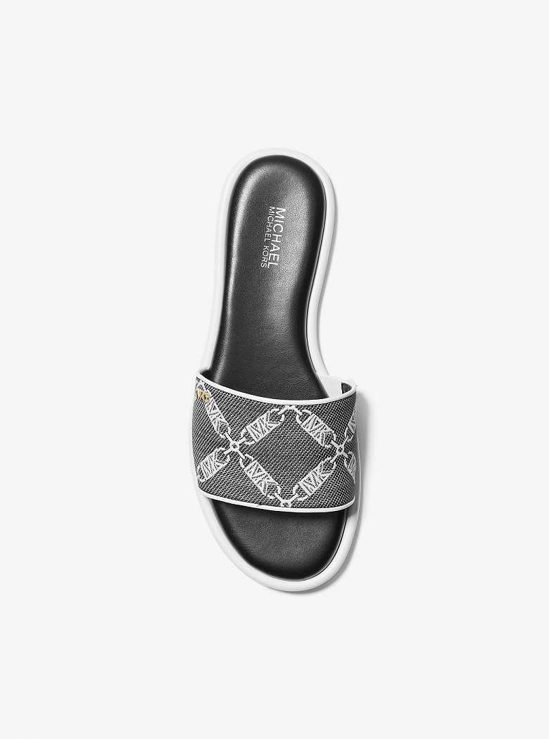 Michaelkors Saylor Empire Logo Jacquard Pretas Branco | SN-MK27585