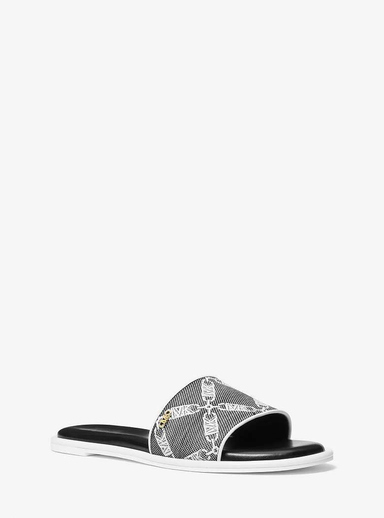 Michaelkors Saylor Empire Logo Jacquard Pretas Branco | SN-MK27585