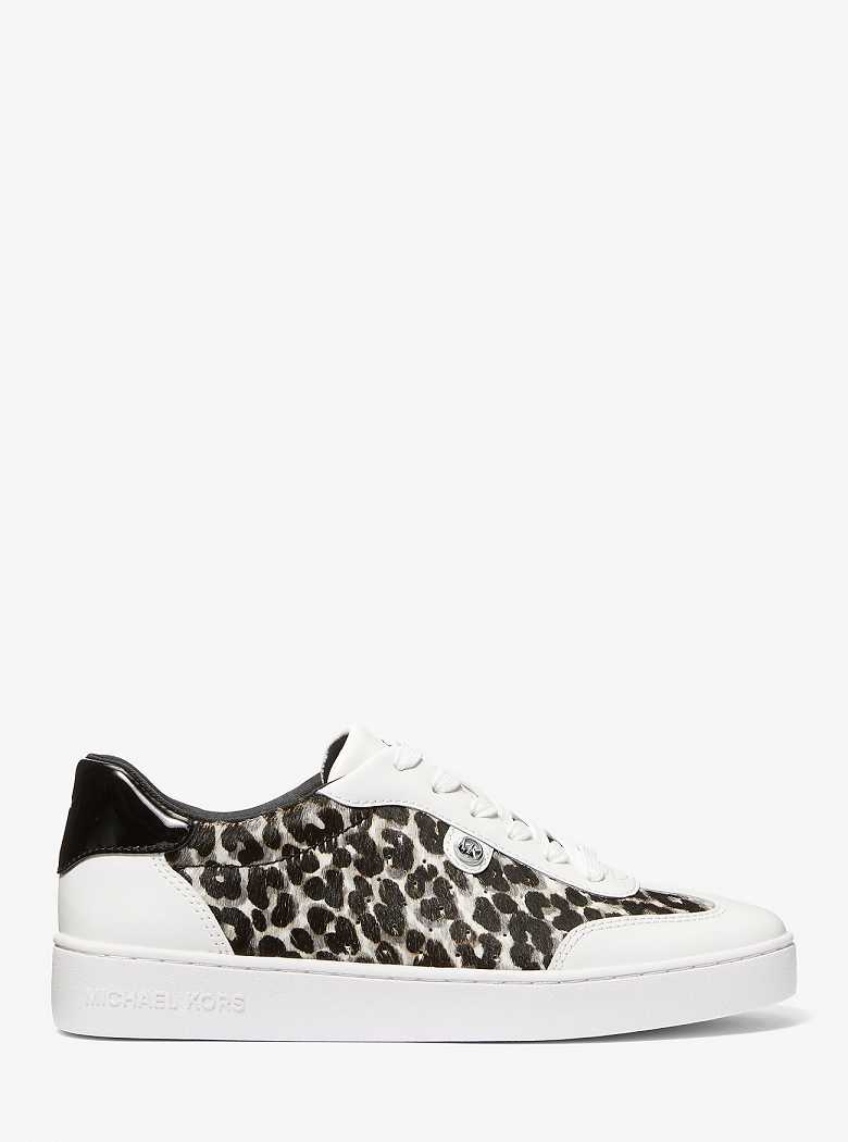 Michaelkors Scotty Leopard Print Calf Hair Pretas | SN-MK27402