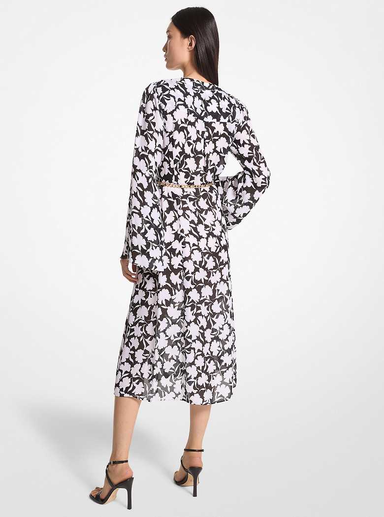 Michaelkors Shadow Floral Georgette Pretas Branco | SN-MK26773