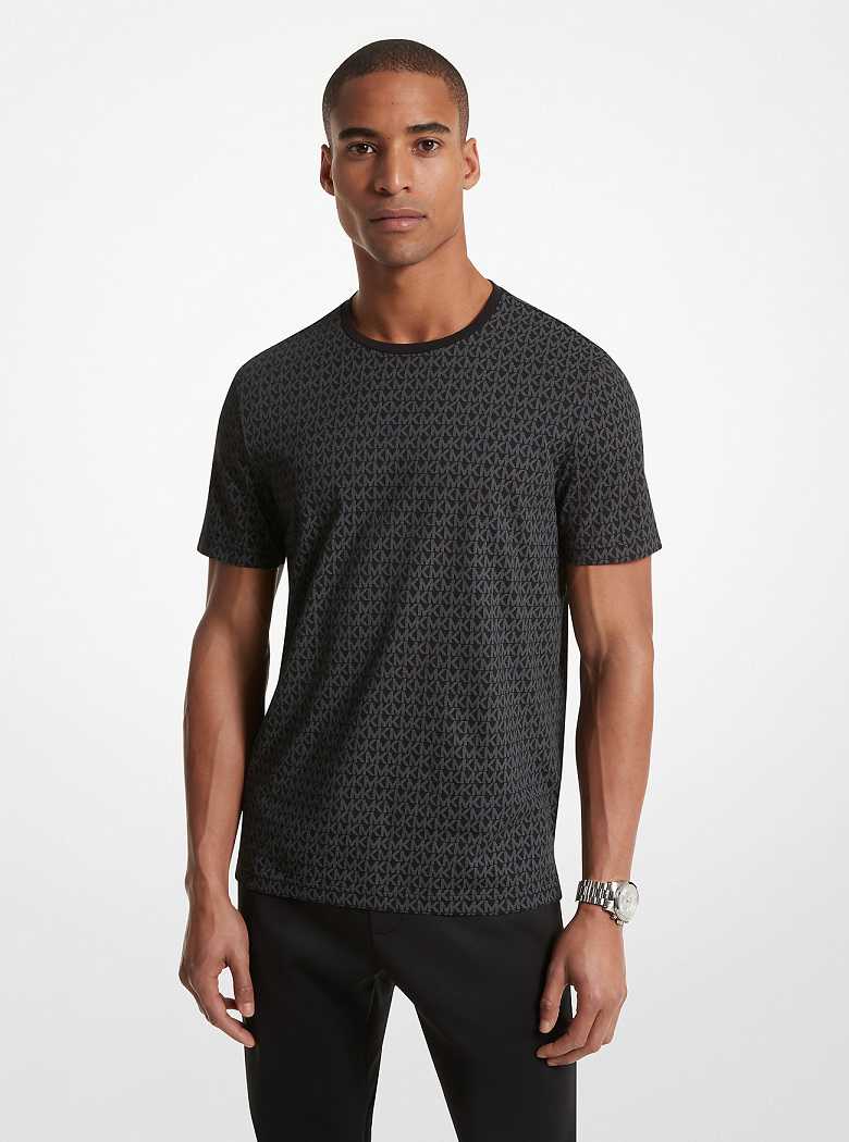 Michaelkors Signature Logo Print Cotton Pretas | SN-MK27926