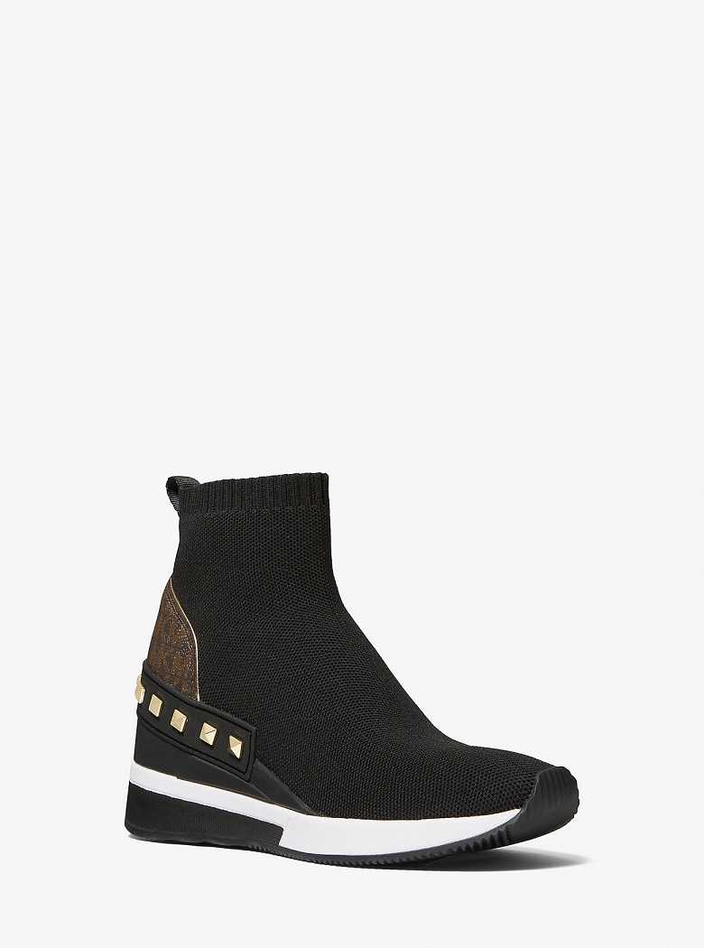 Michaelkors Skyler Studded Stretch Knit Sock Pretas | SN-MK27459