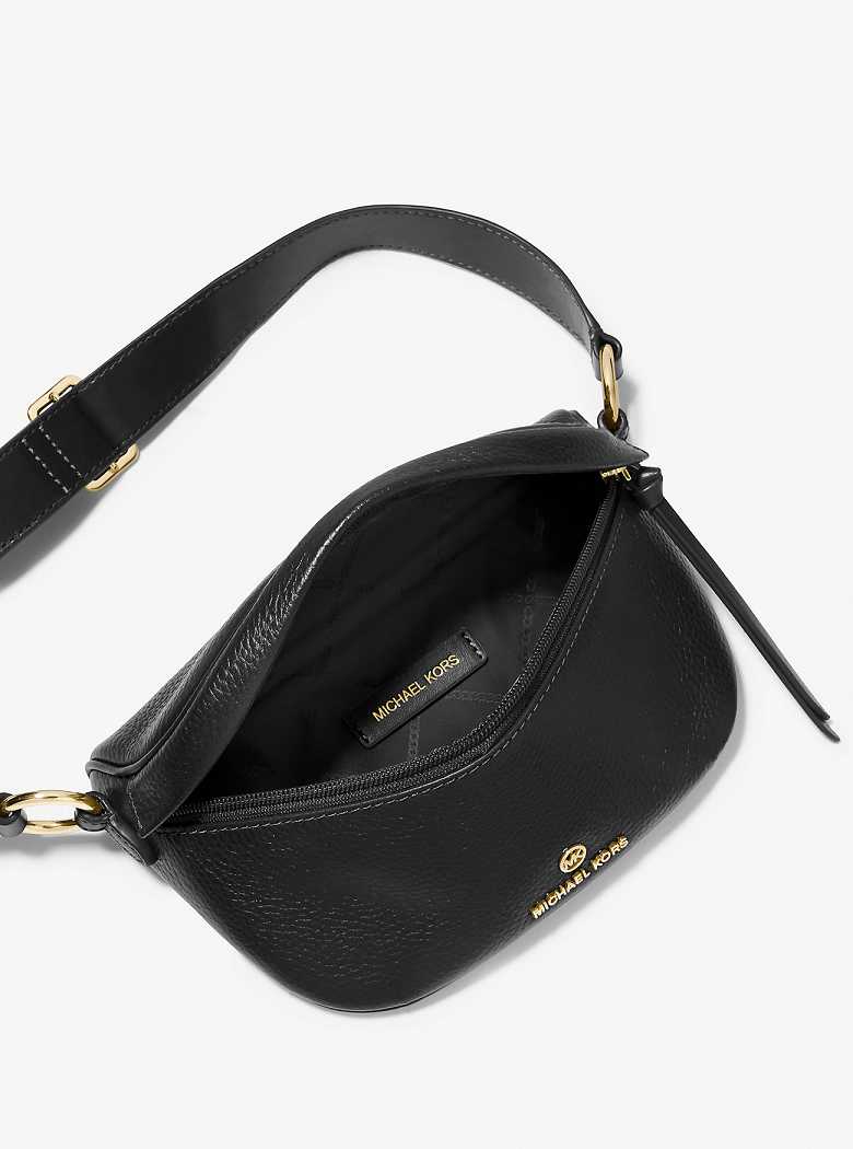 Michaelkors Slater Extra-Small Pebbled Leather Pretas | SN-MK27163