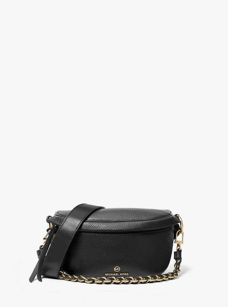 Michaelkors Slater Extra-Small Pebbled Leather Pretas | SN-MK27163